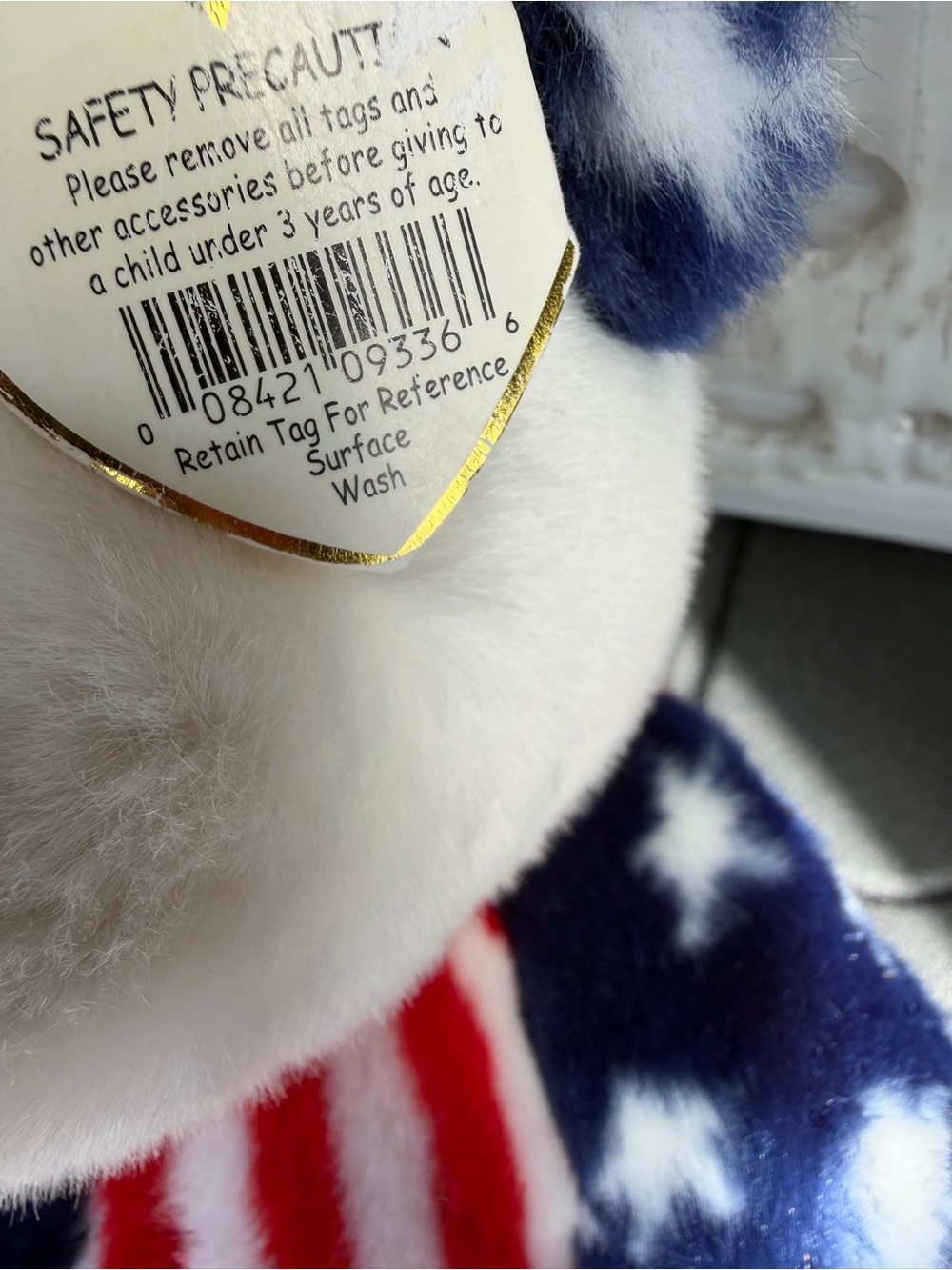 Ty Beanie Baby 1999 Patriotic American Flag Bear - Red White Blue - Picture 6 of 9